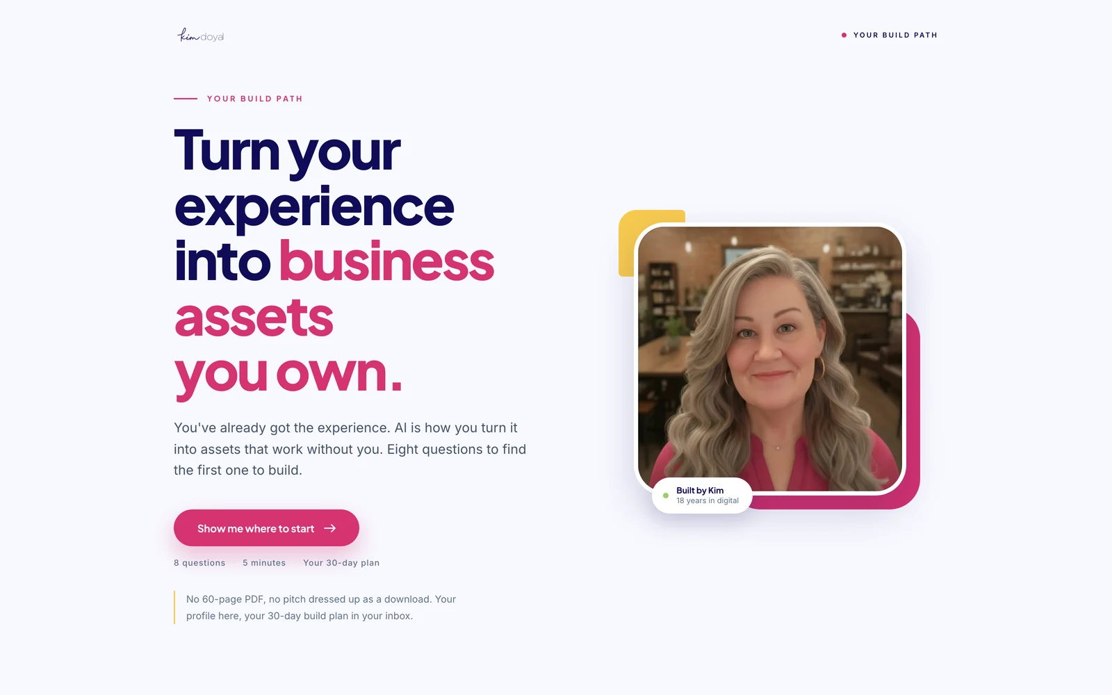Quiz landing page screenshot
